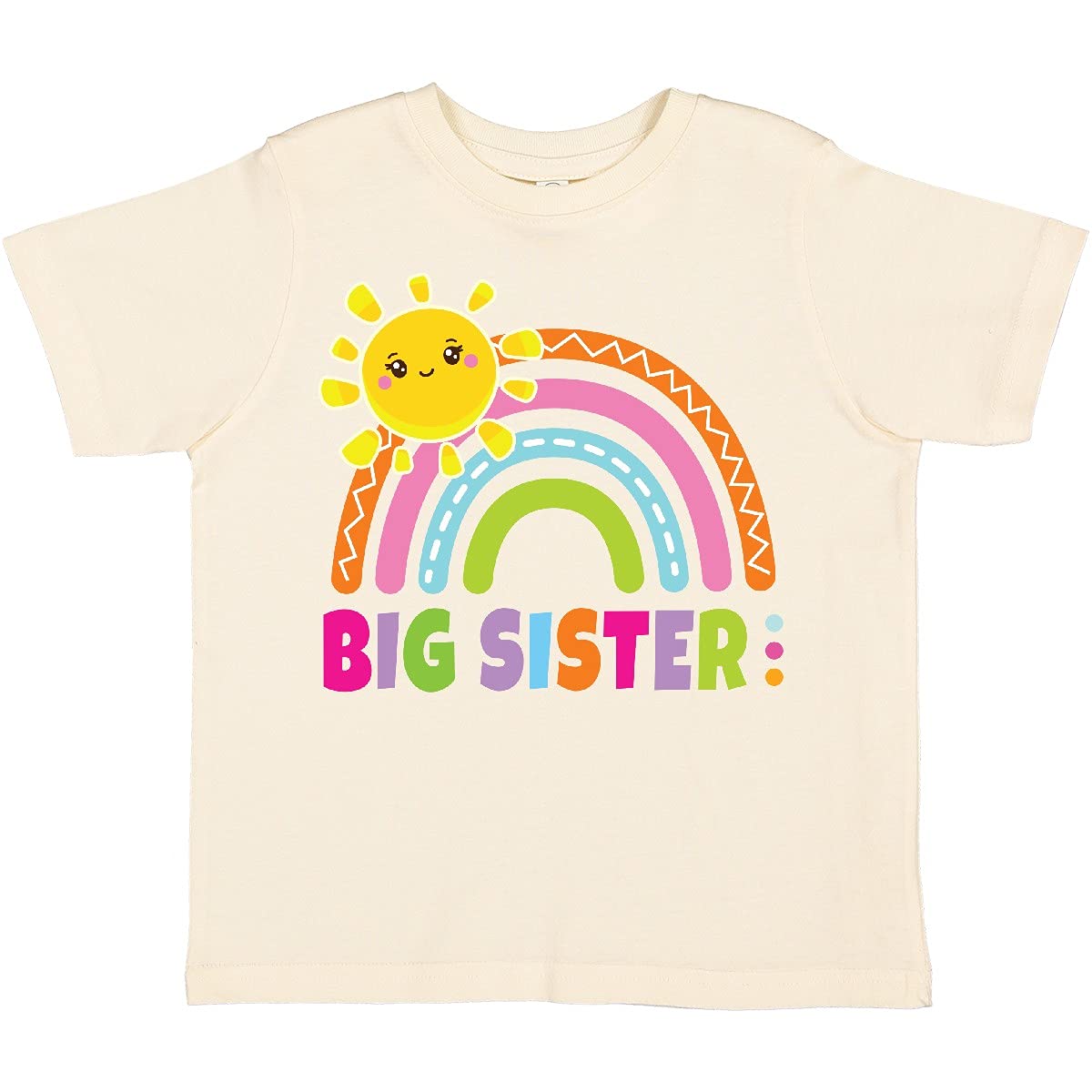 Inktastic Family Big Sister with Rainbow Toddler T-Shirt - Cute Matching Sibling Outfit for Toddlers & Kids - Perfect for Family Photos, Birthday Gifts & Special Occasions
