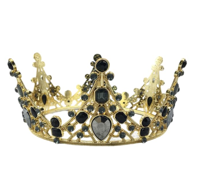 Vintage Baroque Crystal Tiara Crown - Elegant Bridal Wedding Headpiece for Pageant, Birthday, Prom, Masquerade Ball & Photography | Perfect for Brides, Princess Costumes & Special Occasions