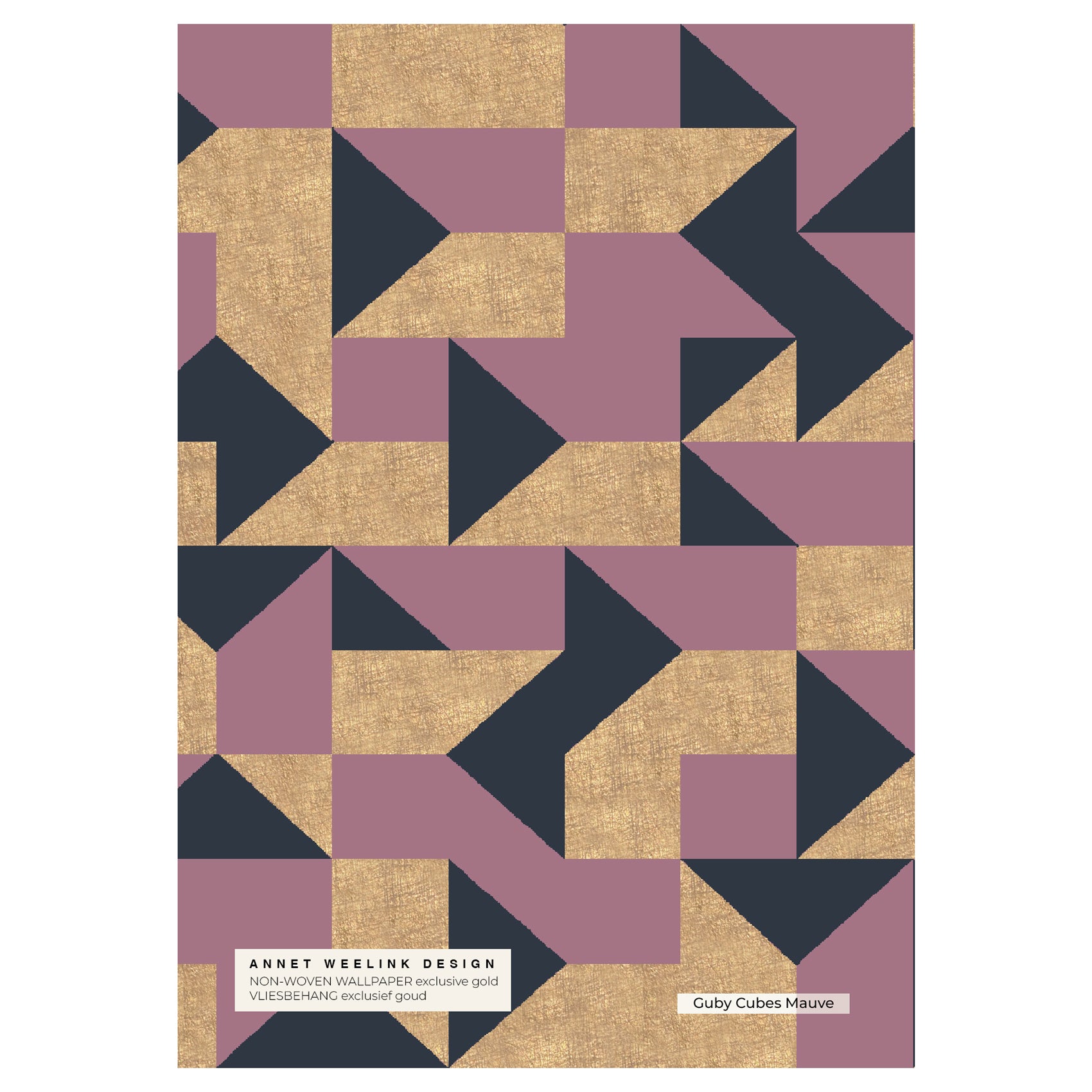 Premium Gold Wallpaper Samples - Guby Cubes | Luxury Home Decor for Living Room, Bedroom & Office