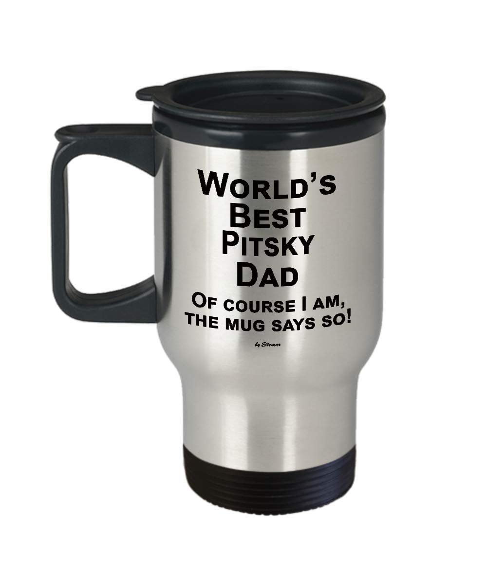 Pitsky Coffee Mug - Best Dog Lover Gift for Handler, Owner, Mom & Dad - Insulated Travel Mug for Coffee & Tea - Perfect for Home, Office & Outdoor Adventures