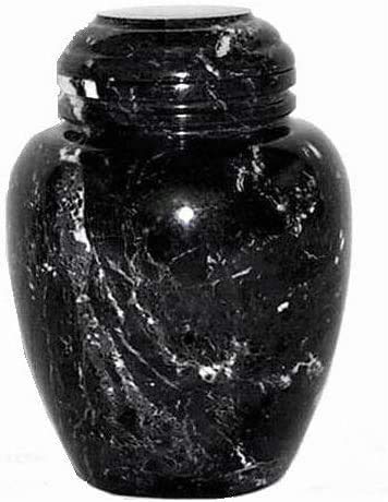 Premium Black Marble Cremation Urn for Adults - Large Stone Funeral Urn & Burial Keepsake - Perfect for Memorial Services, Home Display, or Cemetery Placement