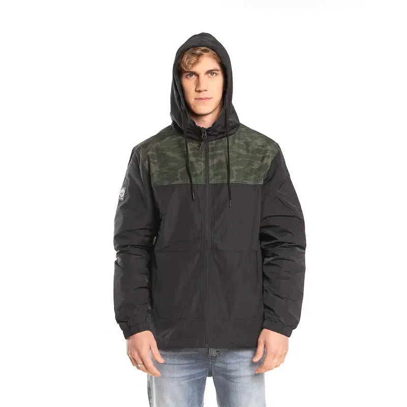 Rusty Infraux Black Green Windbreaker Jacket - Lightweight Water-Resistant Outdoor Sports & Casual Wear for Men and Women