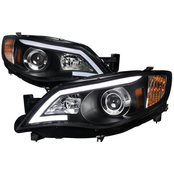 2008-2014 Subaru Impreza WRX & 2008-2011 Outback Sport LED Projector Headlights - Matte Black Housing with Clear Lens - High Performance Headlight Set for Night Driving & Off-Road Adventures