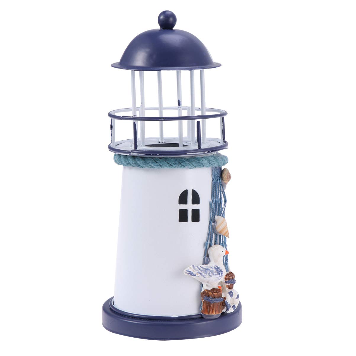 LED Lighthouse Garden Statue - Solar Powered Outdoor Decorative Light for Patio, Lawn & Beach Themed Decor | Waterproof Nautical Lighthouse Sculpture for Yard, Garden & Bathroom | Perfect for Coastal, Mediterranean & Ocean Theme Decorations