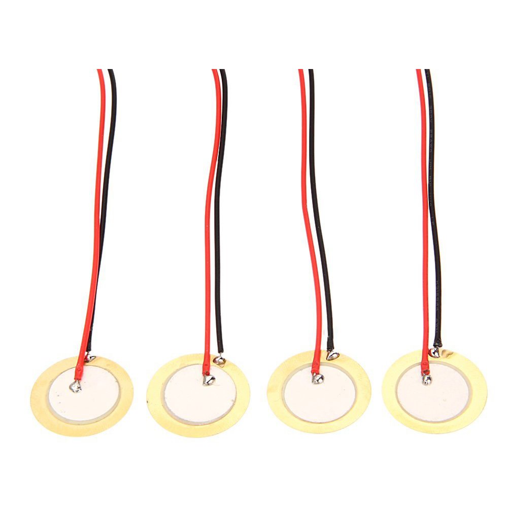 12Pcs 27mm Piezo Disc Pickups with Wires - Microphone Trigger for Acoustic CBG Guitar, Drum, and DIY Instrument Projects - Perfect for Sound Amplification and Recording