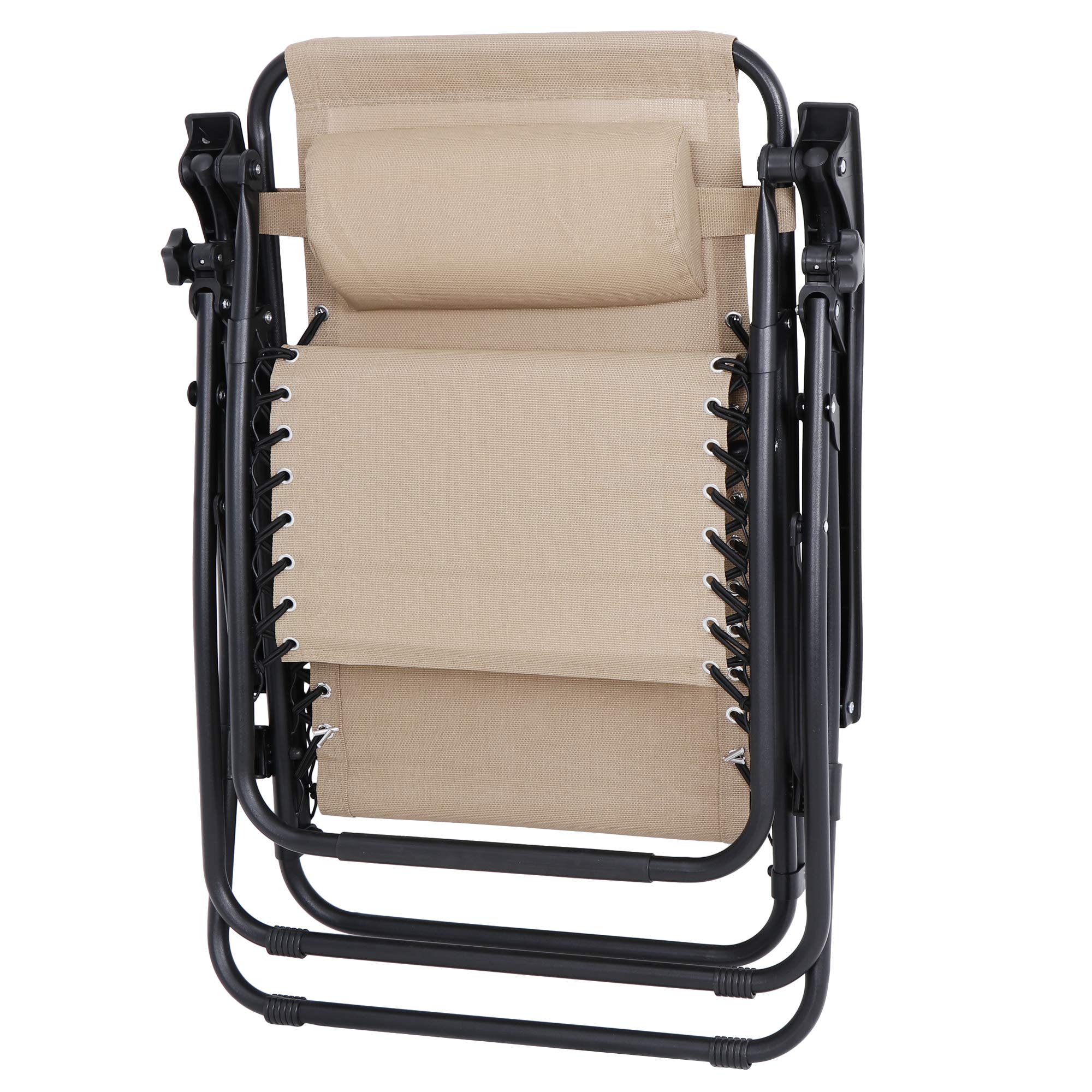 ZENY Zero Gravity Lounge Chairs Set of 2 - Adjustable Folding Recliners with Cup Holders & Headrest for Outdoor Relaxation | Perfect for Patio, Poolside, Beach, Backyard & Garden Lounging