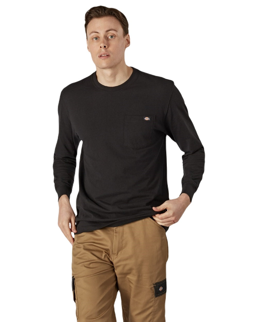 Dickies Men's Long Sleeve Pocket T-Shirt - Comfortable Workwear & Casual Shirt for Everyday Wear | Ideal for Construction, Warehouse & Outdoor Activities