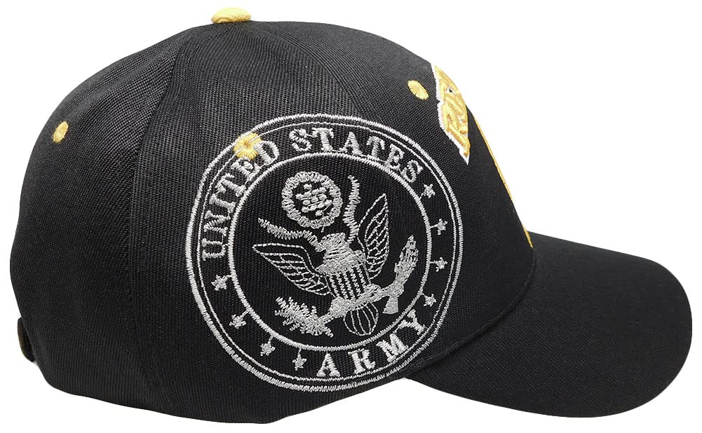 US Army Retired Emblem Black & ACU Digital Camo Shadow Embroidered Cap - Military Veteran Hat for Outdoor Activities & Patriotic Events