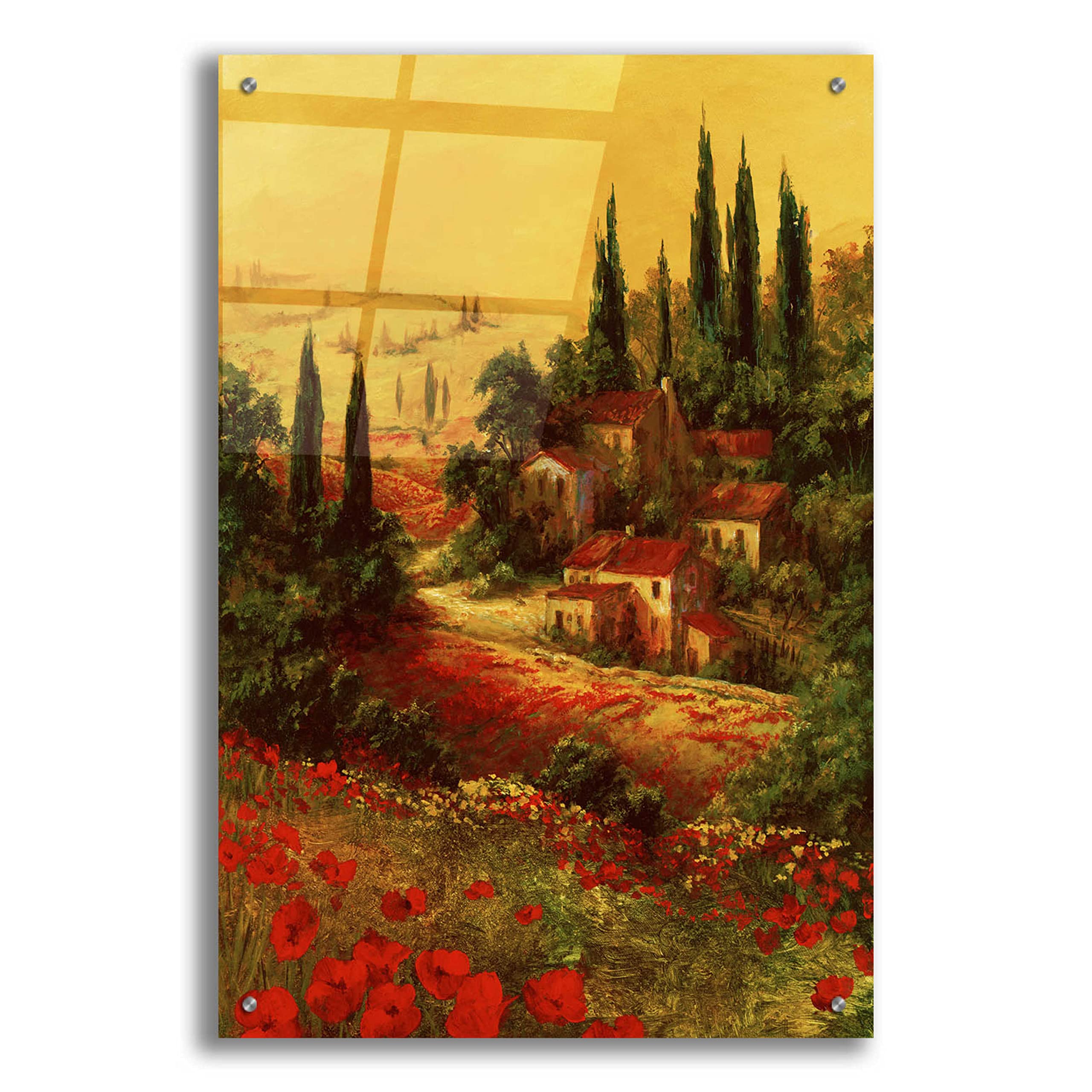 Epic Art 'Toscana Valley I' by Art Fronckowiak - 24x36 Inch Acrylic Glass Wall Art Painting - Modern Home & Office Decor for Living Room, Bedroom, or Dining Area