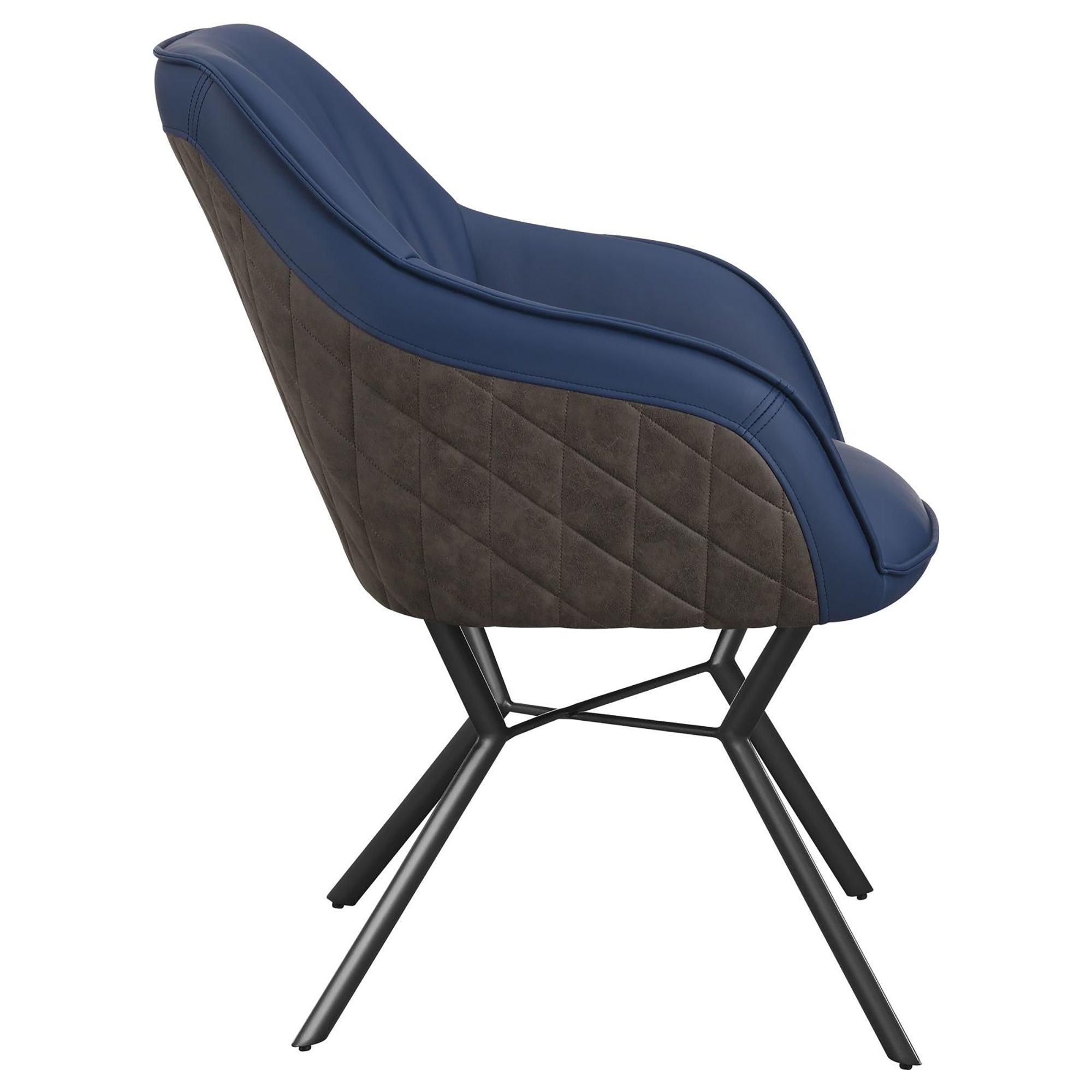 Blue and Gunmetal Upholstered Dining Chairs Set of 2 - Modern Kitchen & Dining Room Furniture for Home Decor, Comfortable Seating for Family Meals & Entertaining Guests