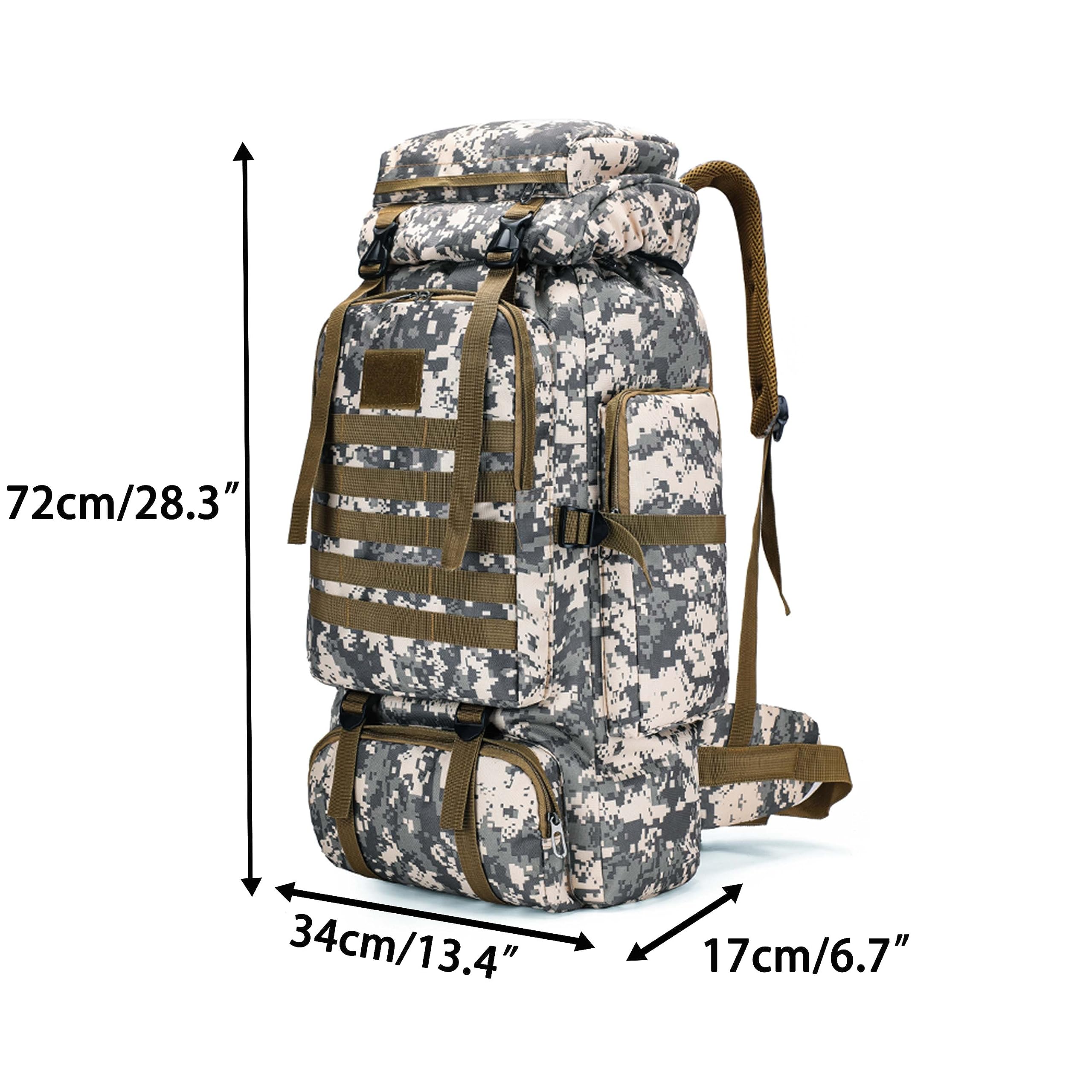 YFREAL 80L Waterproof Hiking Backpack - Tactical Camping Backpack for Outdoor Adventures, Hunting & Travel - Durable Backpack for Men & Women - Perfect for Hiking, Camping, Backpacking & Military Use