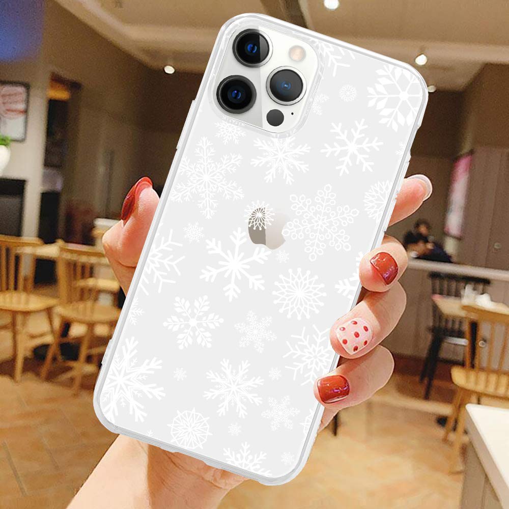 **LCHULLE Christmas Santa Holiday Clear TPU Silicone Case for iPhone 13 Pro Max - Shockproof Protective Cover with Snowflake Design for Women, Men & Kids | Perfect for Xmas Gifts & Winter Festivities**