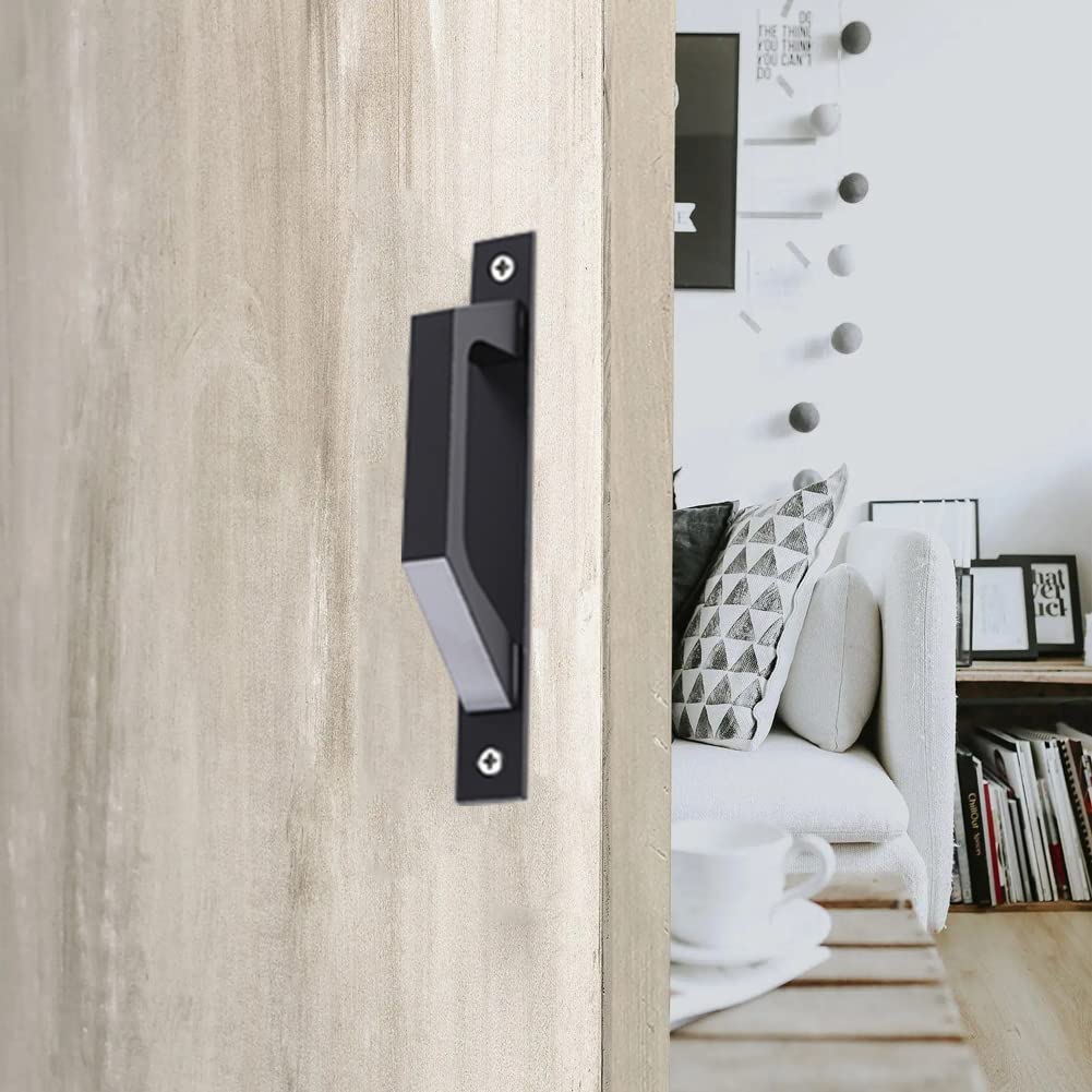 7.9 Inch Black Sliding Barn Door Handles (2-Pack) - Heavy Duty Wooden Pull Handles for Sliding Doors, Barns, Fences, Garages & Sheds - Rustic Home & Farmhouse Decor Upgrade
