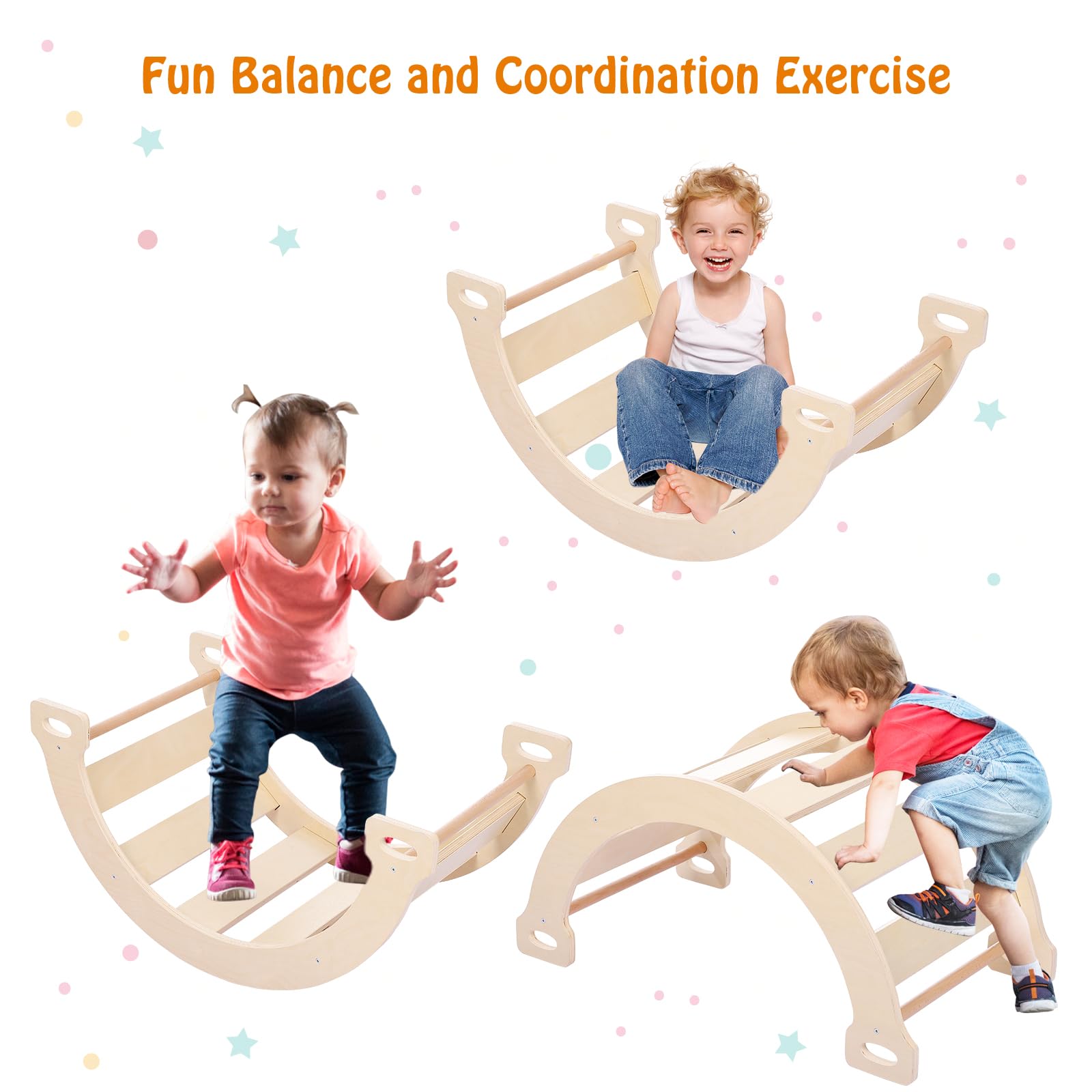 3-in-1 Wooden Climbing Gym Set for Toddlers 18M+ | Foldable Triangle Climber with Slide & Ramp | Indoor Play Equipment for Boys & Girls | Perfect for Home Playrooms, Daycares & Preschools