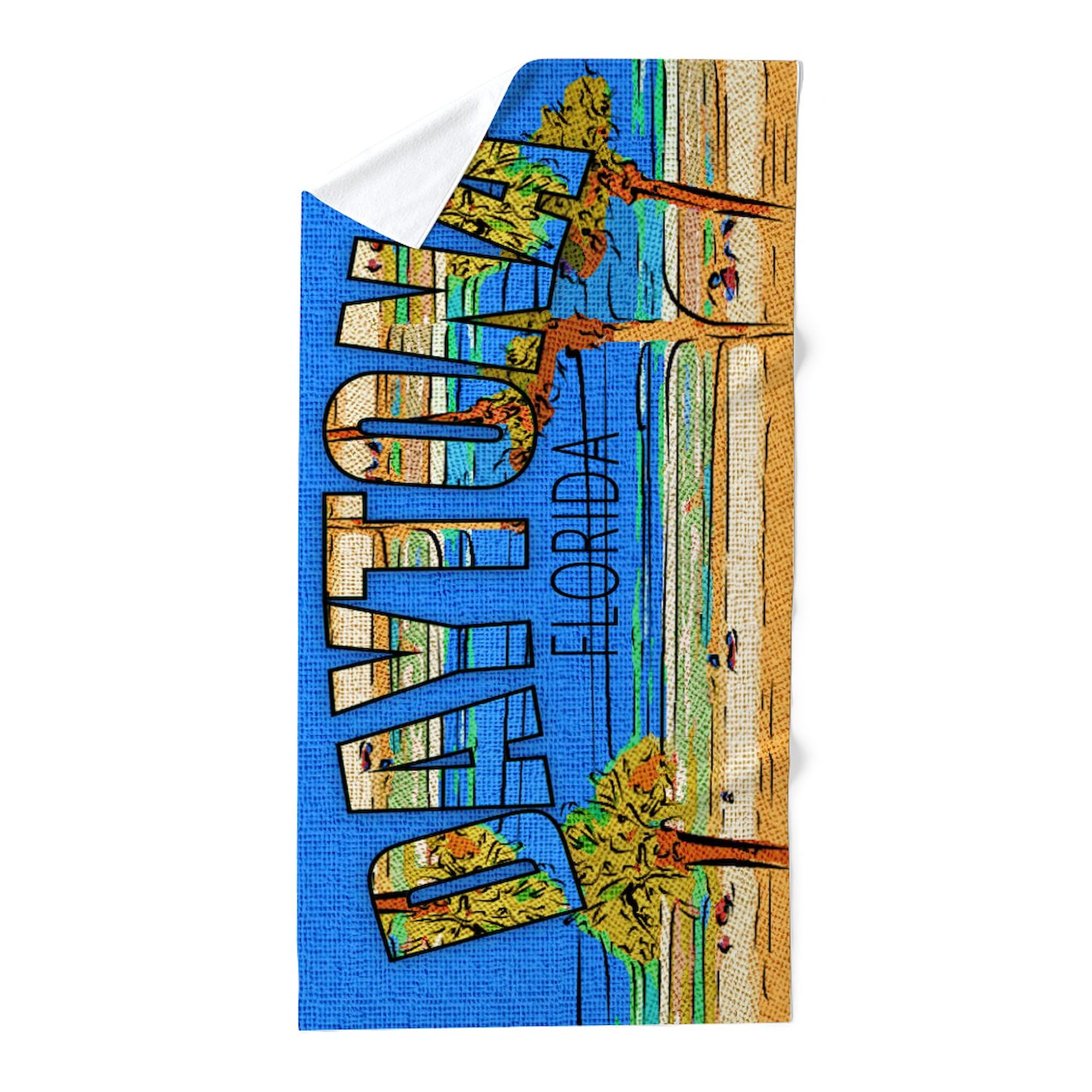 Daytona Florida Large Beach Towel - Extra Soft & Quick Dry with Unique Coastal Design | Perfect for Beach Vacations, Poolside Lounging & Summer Outdoor Activities