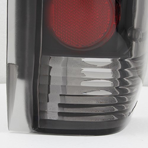 AKKON Black Smoked Headlights & Tail Lights Set for 1992-1996 Ford F-150 F-250 F-350 Bronco - Upgrade Your Truck's Style & Night Visibility (Off-Road, Street Legal, Custom Look)