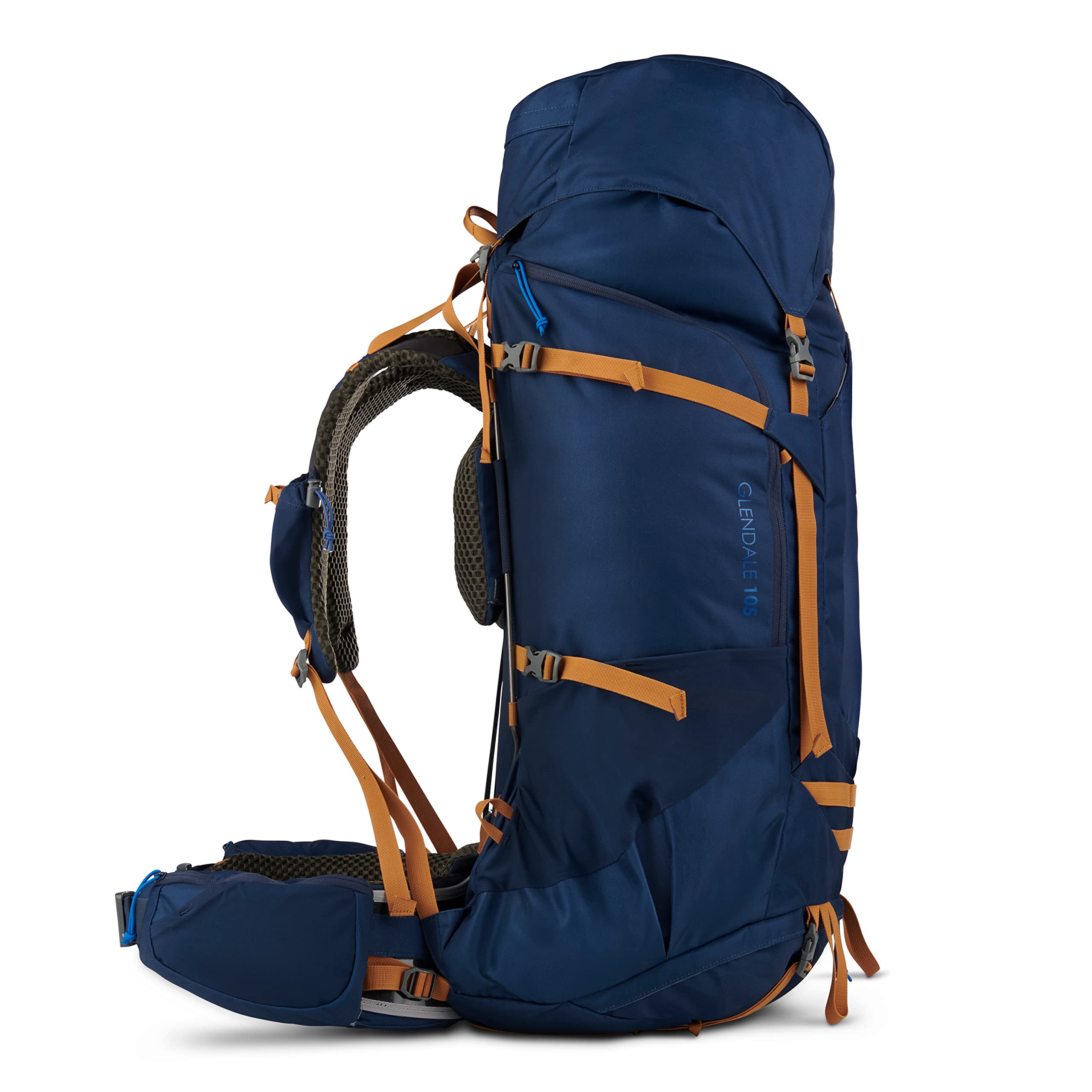 Kelty Glendale 105L Hiking Backpack - Lightweight Camping Backpack for Men & Women, Durable Travel Backpack with Adjustable Straps (Blue/Cathay Spice) - Perfect for Backpacking, Trekking & Outdoor Adventures