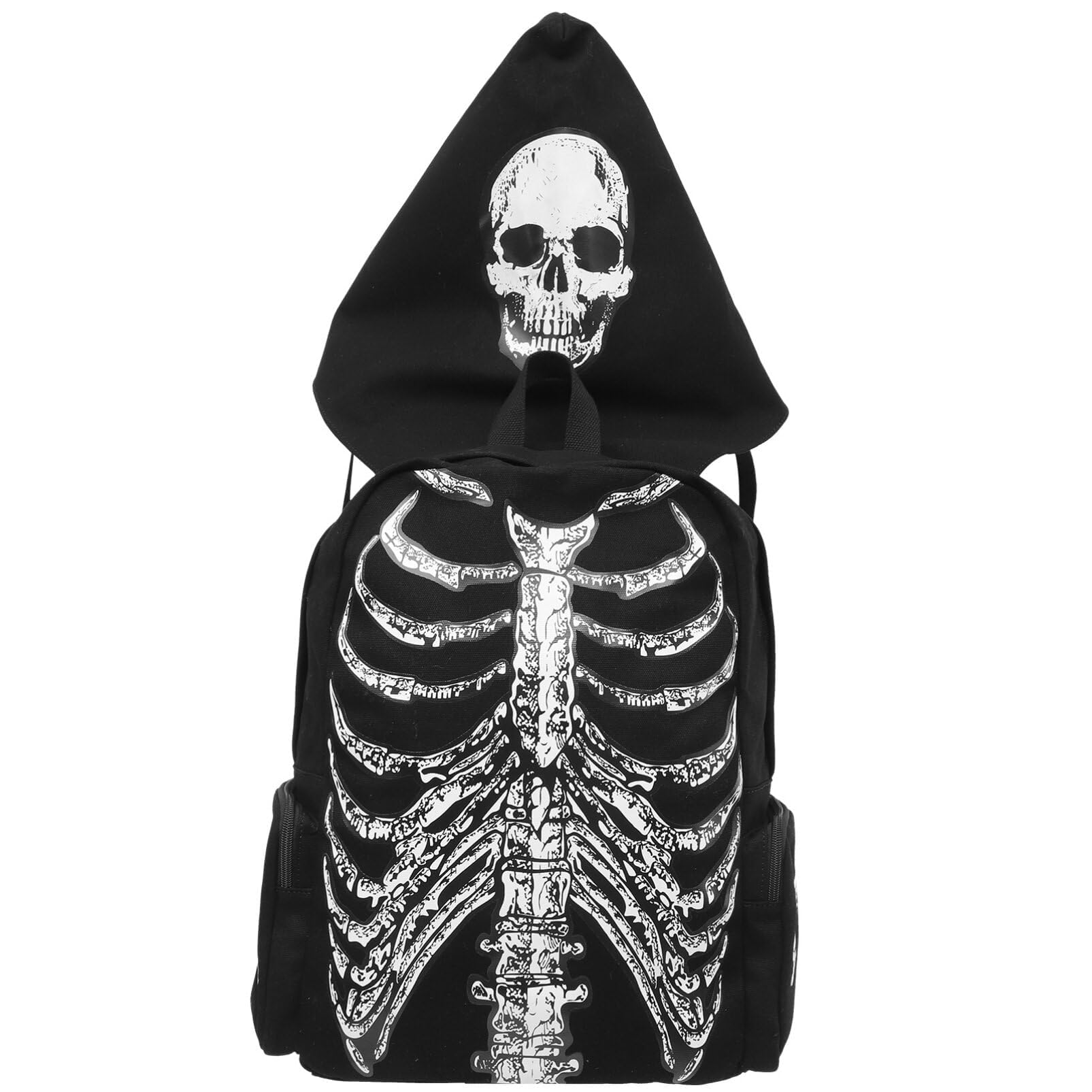 Punk Skull Black Vintage Backpack - Gothic Skeleton Laptop Bag for Men & Women - Large Capacity EMO Backpack - Perfect for School, Work, Travel & Halloween Costumes