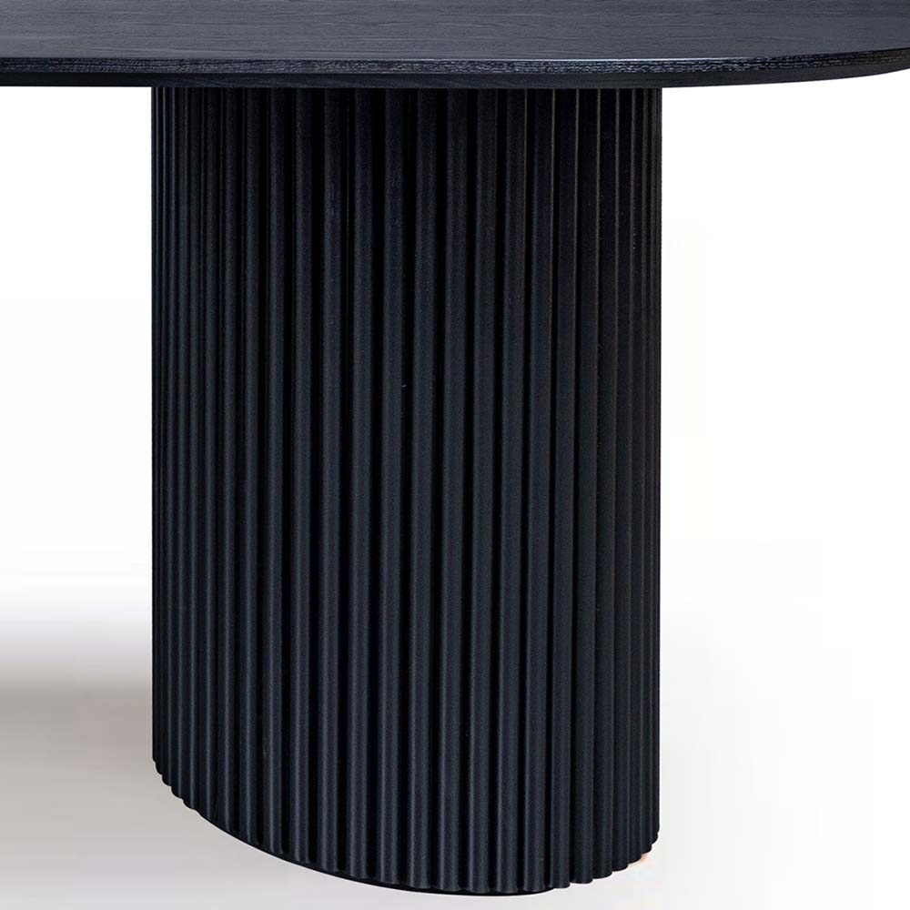 KELYN 220cm Black Dining Table - Modern Large Kitchen Table for Family Gatherings & Dinner Parties