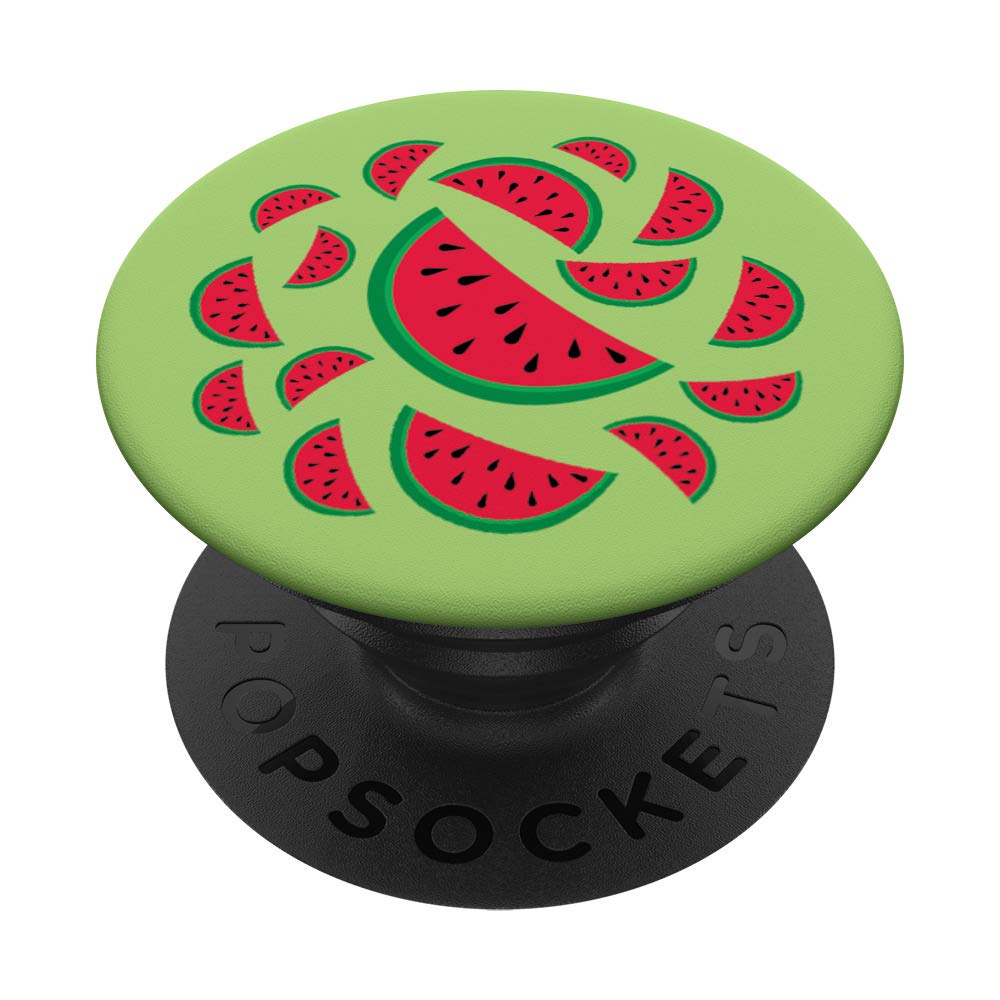 Watermelon Pattern PopSockets PopGrip - Swappable Phone Grip for iPhone, Samsung & Tablets - Summer Fruit Design with Green & Red Seeds - Perfect for Pool Parties, Beach Days & Summer Travel Accessories
