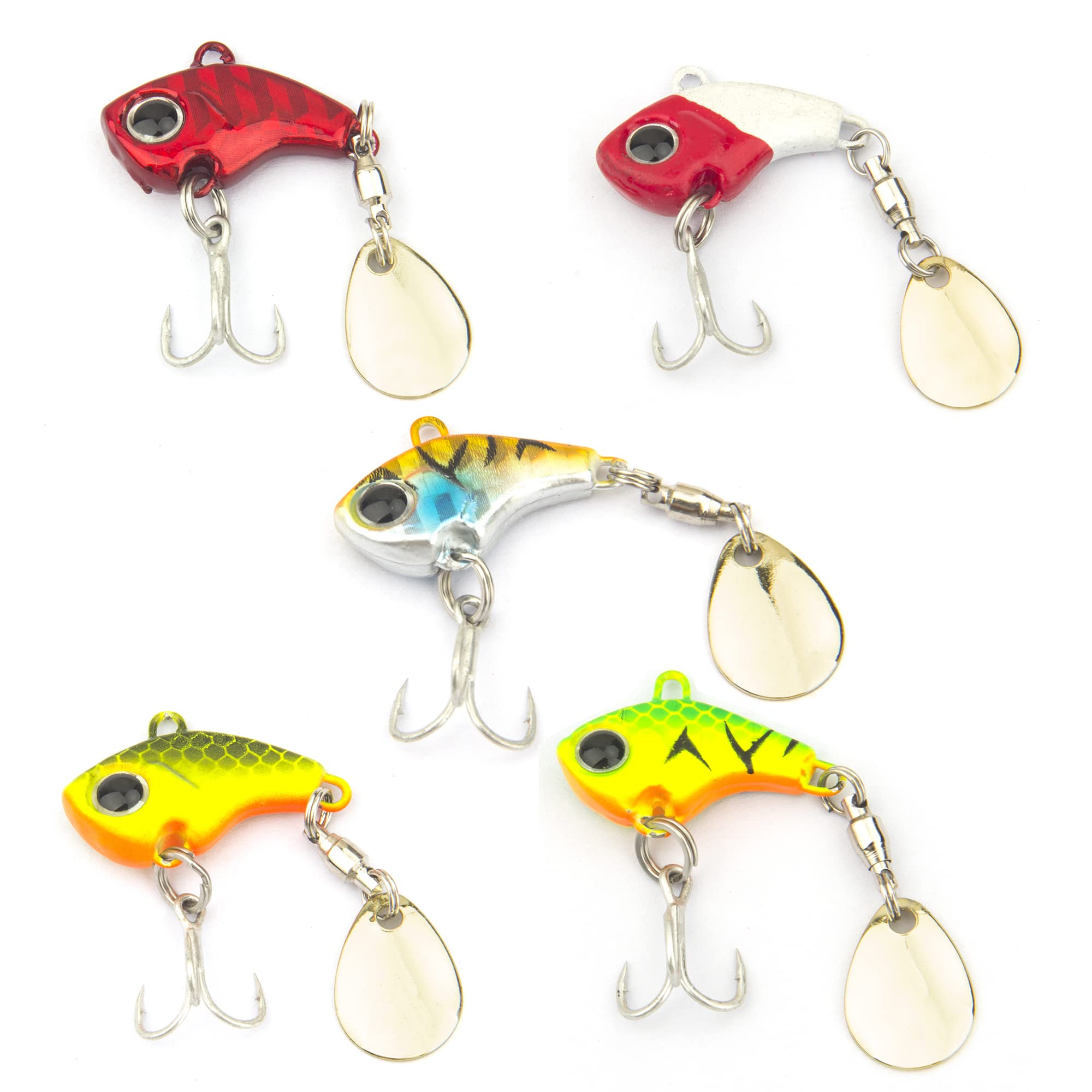VIB Tail Spinners - Metal Bass Fishing Lures Kit with Tackle Box | Freshwater & Saltwater