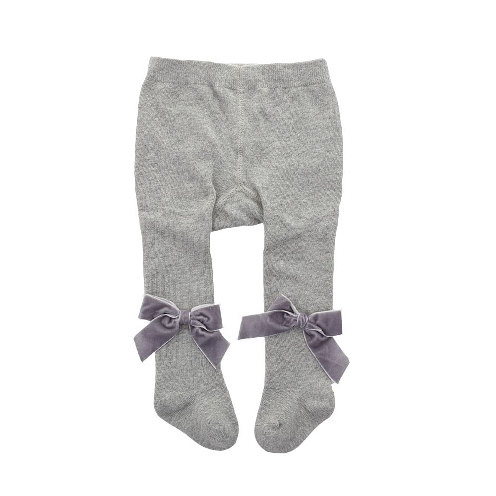 Soft Velvet Baby Girl Leggings with Bowknot - Warm Cotton Tights for Newborn & Toddler (0-24 Months) - Perfect for Winter Outfits, Playdates & Photo Shoots