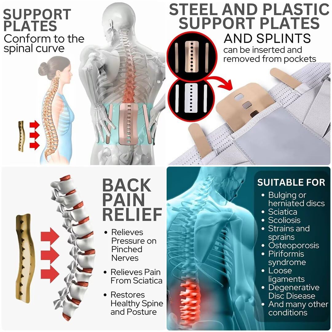 Orthorelieve Lumbarmate Back Brace Support - Adjustable Lower Back Pain Relief Belt for Men & Women - Perfect for Office Work, Sports, and Post-Surgery Recovery
