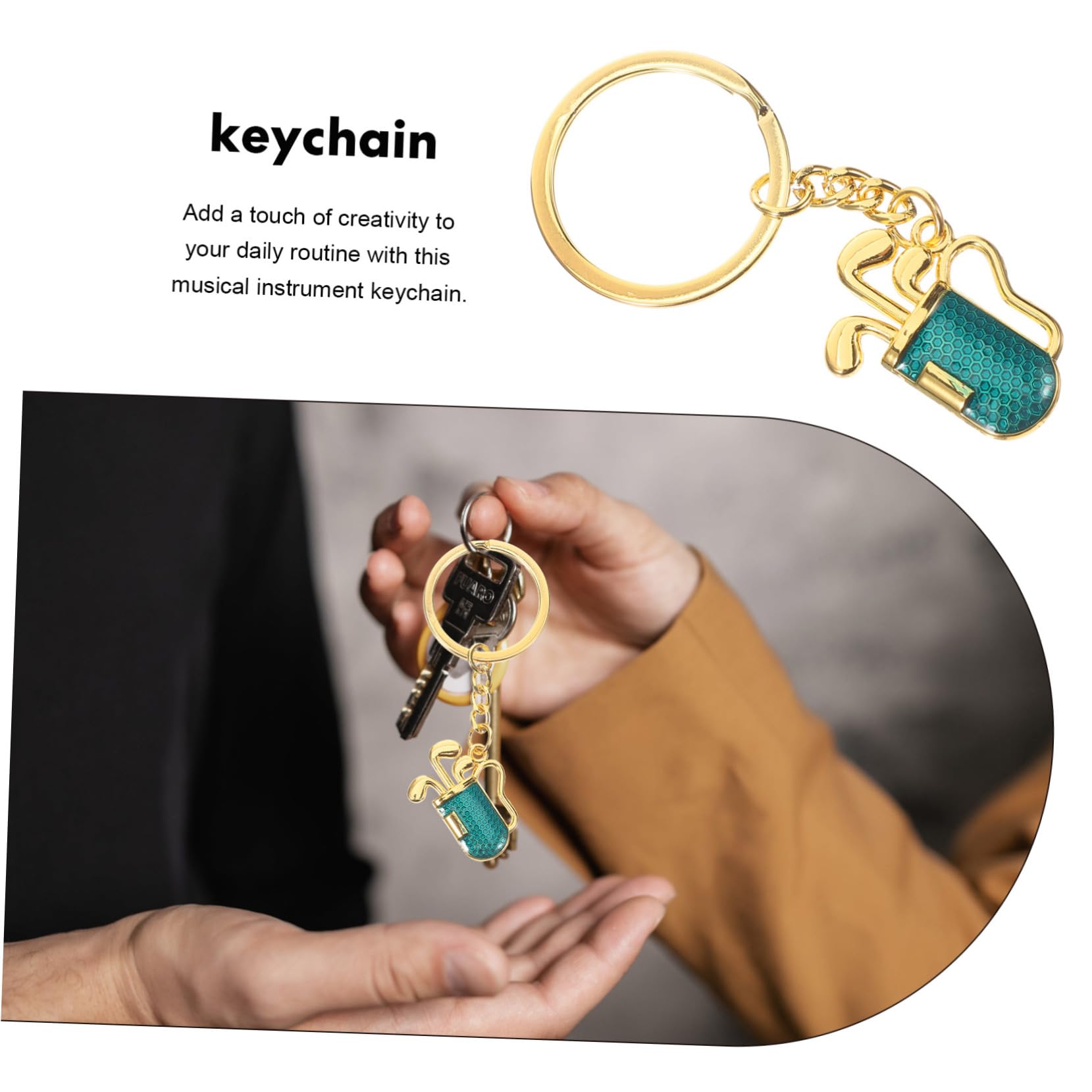 Premium Metal Golf Keychain - Lightweight & Durable Golf Keyring for Car Keys, Backpacks - Gold & Blue - Perfect Gift for Golf Lovers & Sports Enthusiasts (Golf Accessories, Tournament Prizes, Team Gifts)