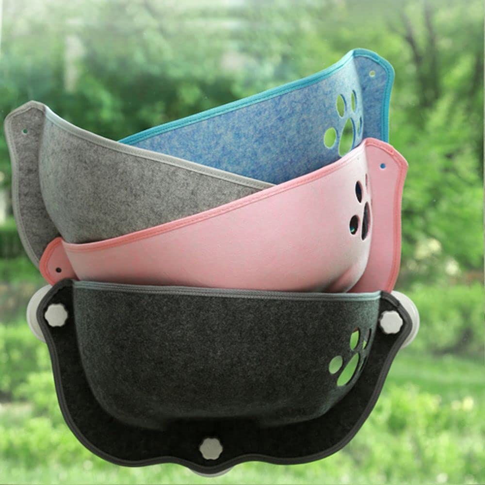 Premium Cat Window Perch Hammock with Strong Suction Cups - Cozy Pink Cat Bed, Shelf & Lounge for Indoor Cats - Perfect for Sunny Windows, Apartment Living & Feline Relaxation
