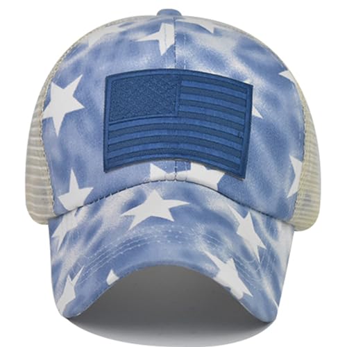 Us Flag Star Pontail Blue