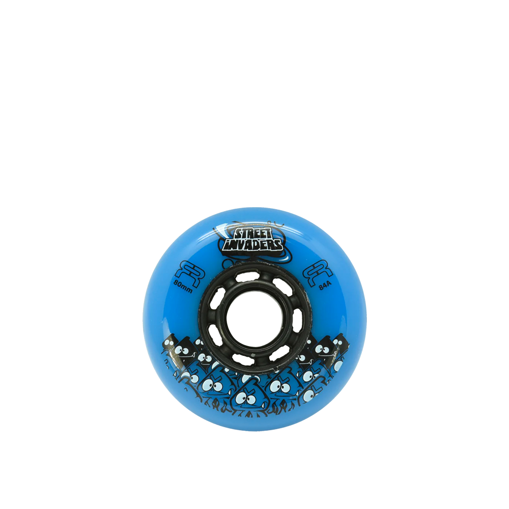 FR Street Invaders 80mm/84a Skateboard Wheels (Single) - High Performance Wheels for Street Skating, Longboard Cruising & Skatepark Tricks