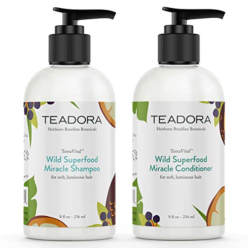 Sulfate-Free Brazilian Natural Shampoo and Conditioner Set for Curly Hair - Hydrating & Nourishing Hair Care Duo for Dry, Damaged Hair - Perfect for Daily Use at Home or Salon