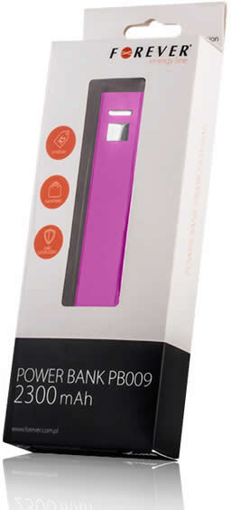Forever 2300mAh Portable Charger Power Bank - Pink | Compact & Lightweight External Battery for iPhone, Android, Smartphones | Perfect for Travel, Camping, and Emergency Charging