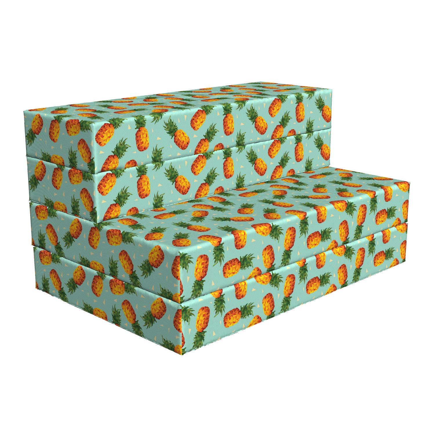 Ambesonne Retro Foldable Mattress - Vintage Beach Summer Design, Portable Guest Bed for Camping, Travel & Home Use