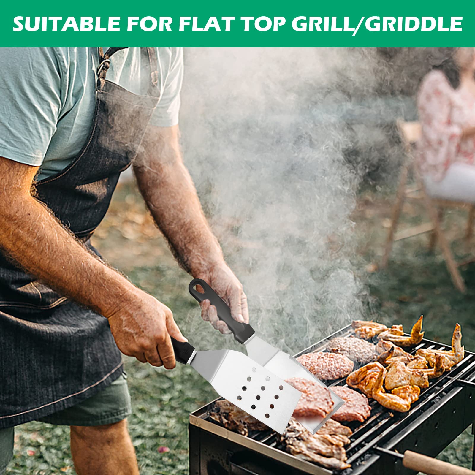 Premium Stainless Steel Spatula Set of 2 - 11.8