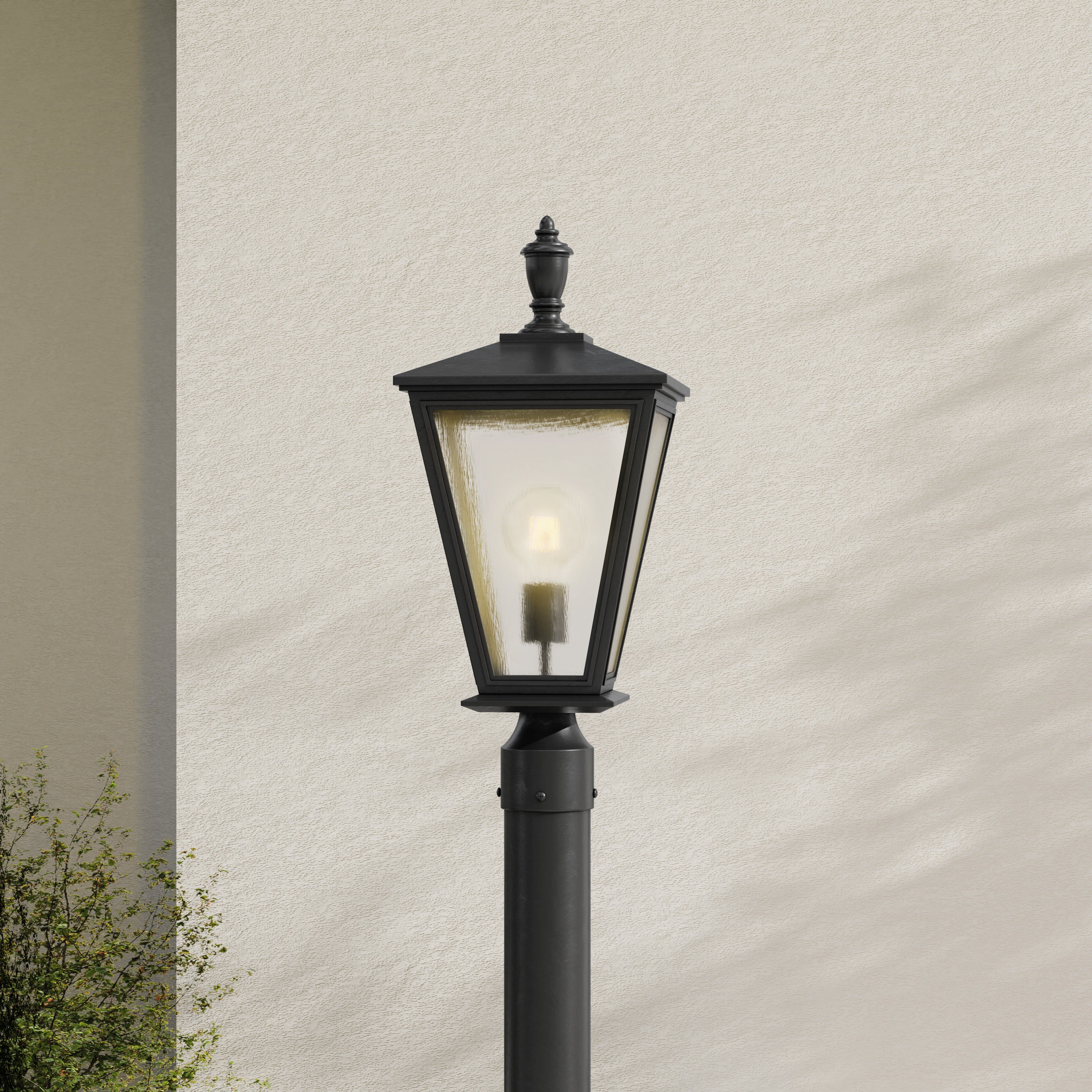 Cardiff Collection One Light Post Lantern with DURASHIELD Finish - Outdoor Wall Mounted Lighting for Porch, Garden, and Pathway