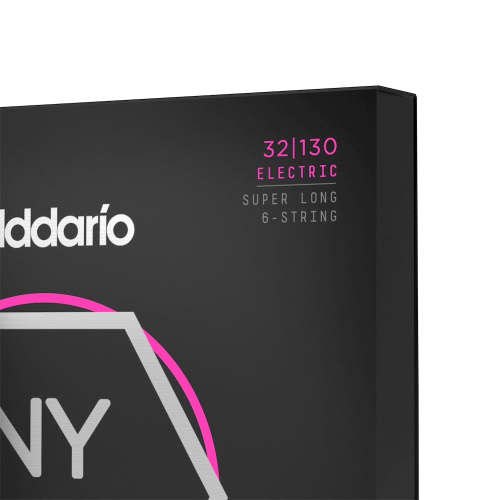 D'Addario NYXL32130SL Bass Guitar Strings - High Strength, Superior Tuning Stability & Enhanced Response for 6-String Bass - 32-130 Regular Light Gauge, Super Long Scale - Perfect for Live Performances, Studio Recording & Professional Bass Players