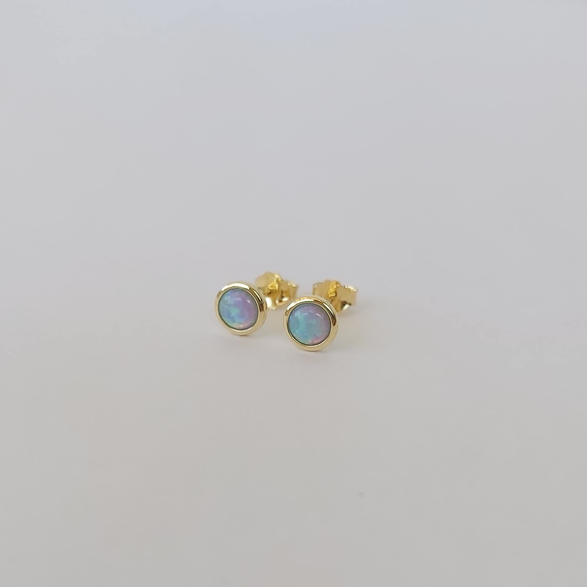 4mm Opal Stud Earrings for Women - Minimalist Fashion Jewelry - Perfect for Everyday Wear, Office & Special Occasions