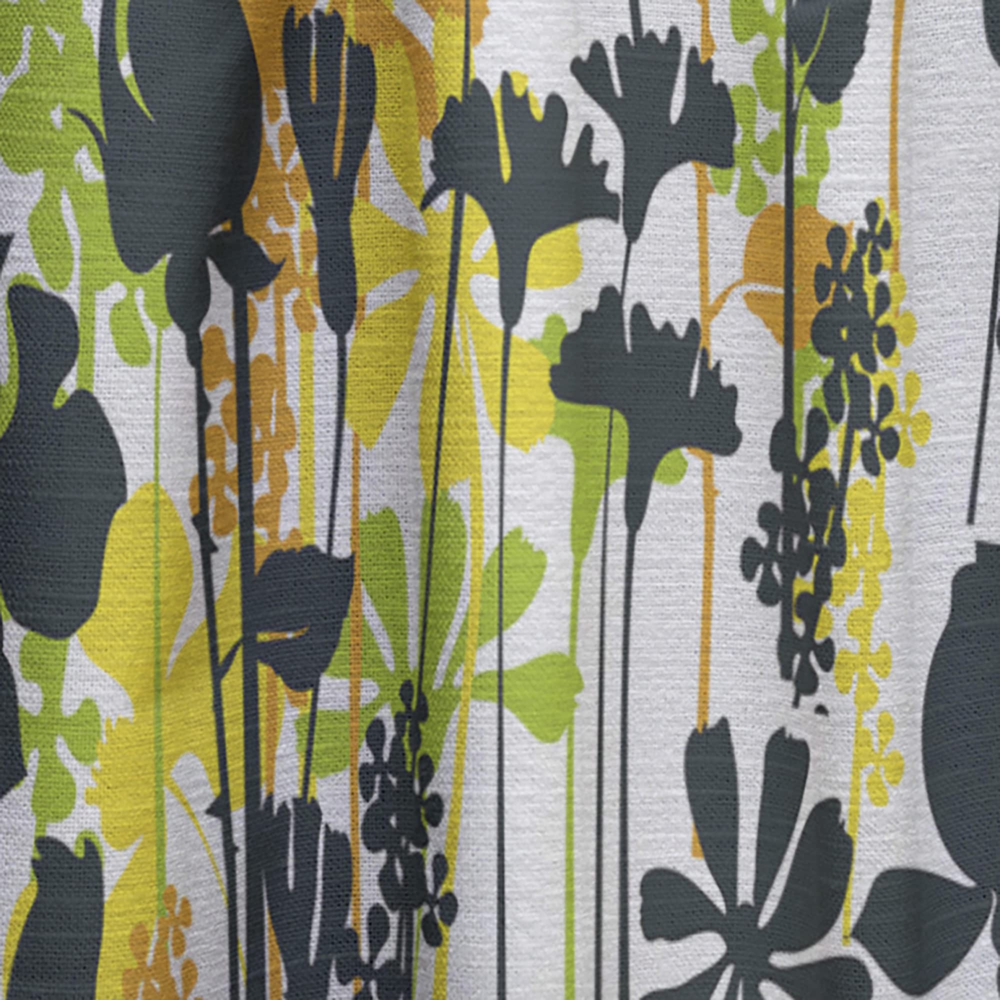 DesignQ Summer Meadow Black Silhouette Curtains - Thermal Insulated Single Panel 52x63 - Elegant Window Treatments for Bedroom & Living Room | Perfect for Energy Efficiency & Home Decor