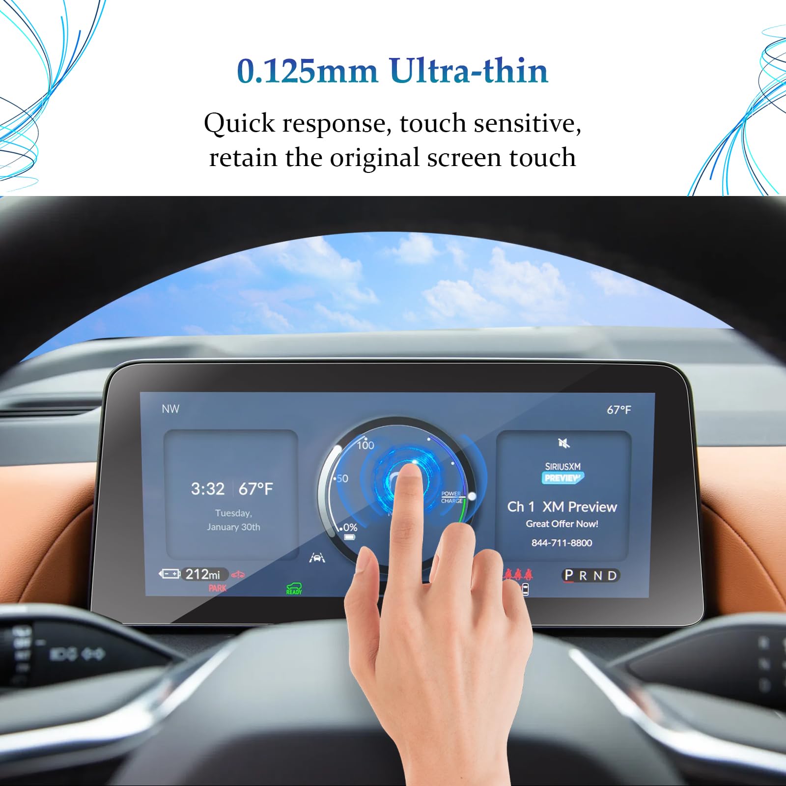 2Pcs Premium Screen Protector for 2024-2025 Honda Prologue & Acura ZDX - 11-Inch Curved Digital Display - Ultra Clear Anti-Scratch Film - Perfect for Navigation & Touchscreen Protection
