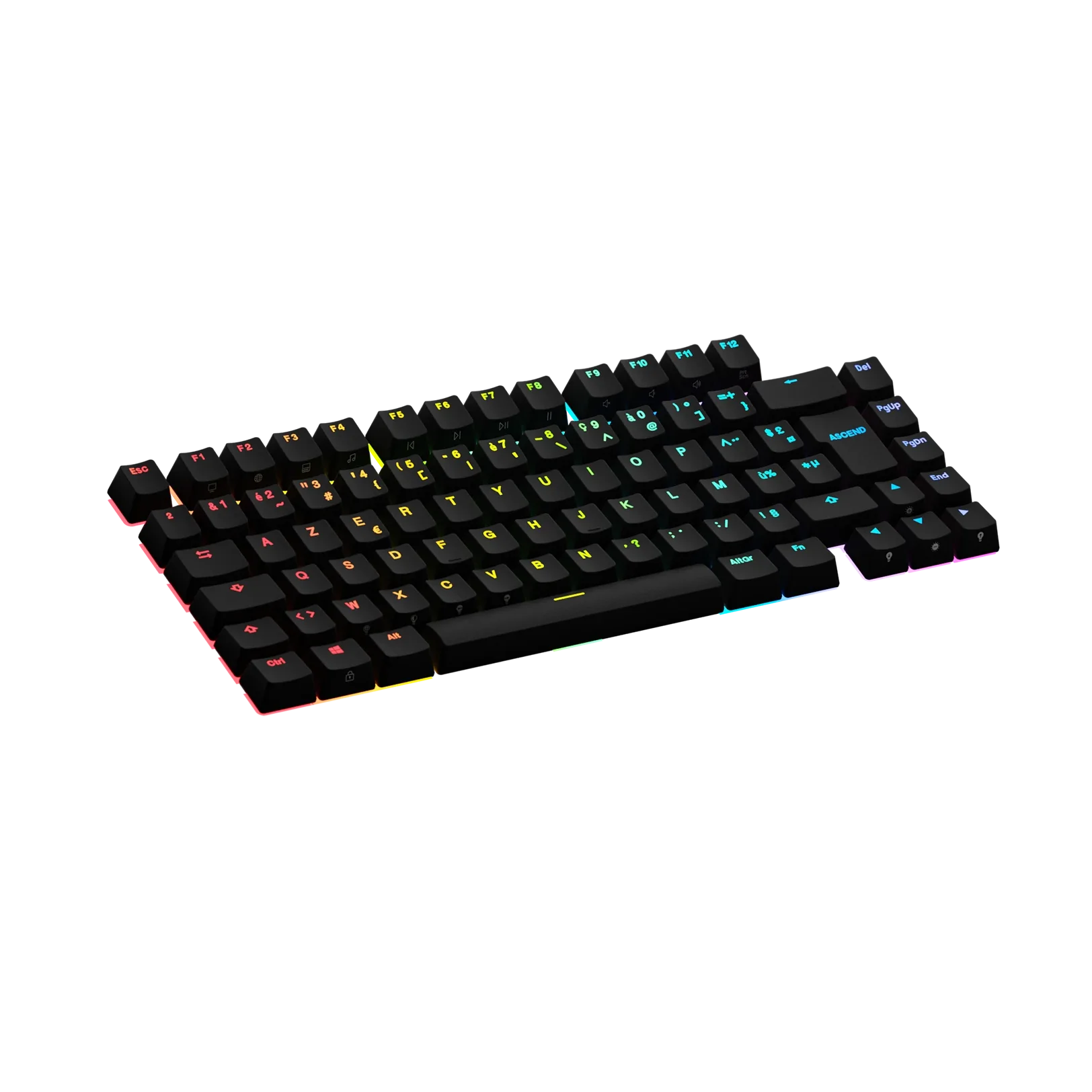 Backlit Black FR Keycaps for Mechanical Keyboards - Perfect for Gaming, Typing & Custom Builds