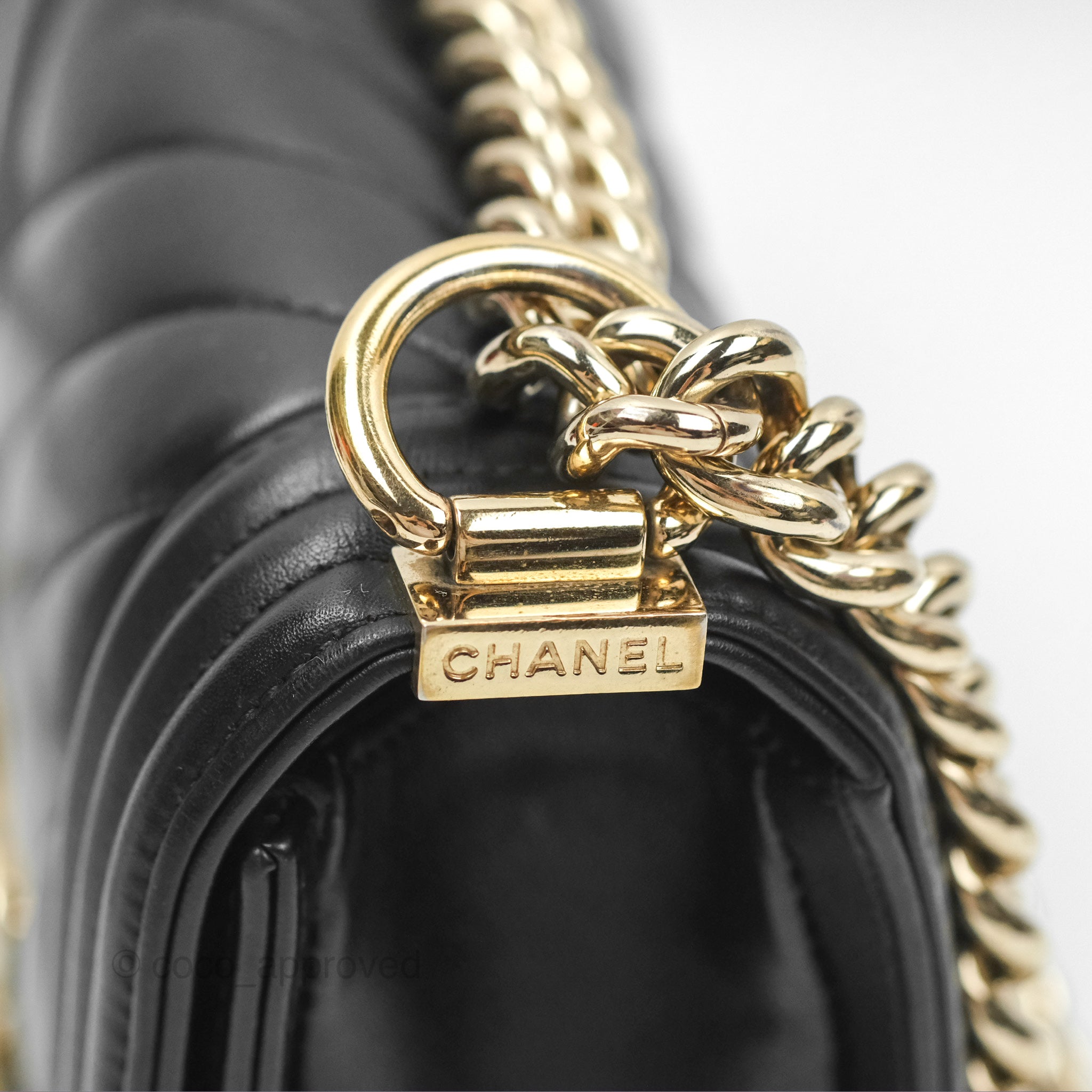 Chanel Chevron Small Boy Bag in Black Calfskin with Gold Hardware - Luxury Crossbody Bag for Women, Perfect for Evening Events & Date Nights