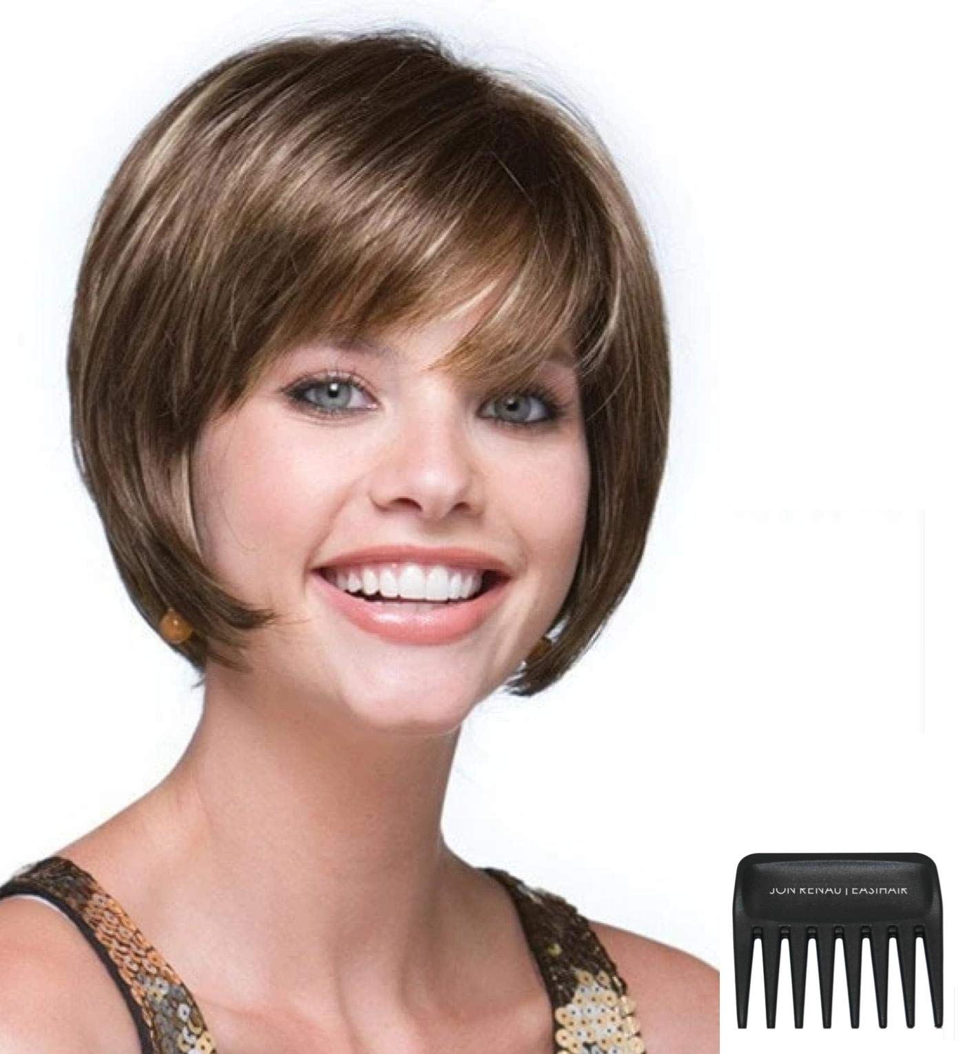 Audrey Wig by Rene Paris - Dark Chocolate Synthetic Hair Wig with Free Wide Tooth Comb & Christy's Wigs Care Guide - Perfect for Cosplay, Daily Wear & Hair Loss Solutions