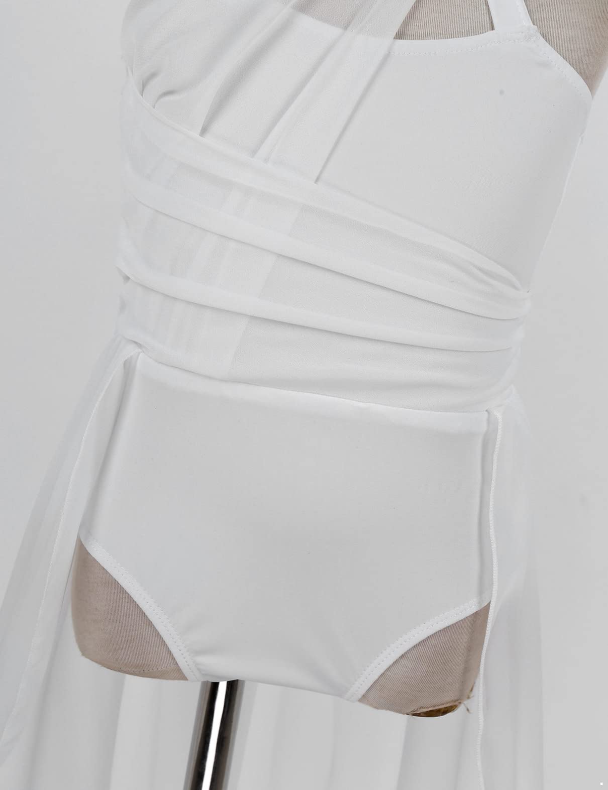 Sxiwei Girls Ballet Dance Leotard - Chiffon Halter Neck One Piece Dress for Ballroom, Lyrical & Contemporary Dance - Perfect for Recitals, Performances & Dance Classes