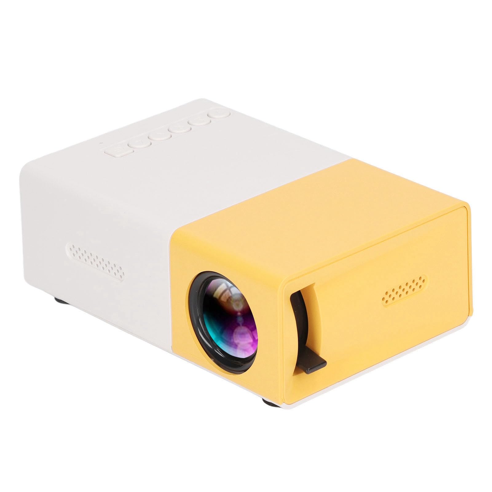 RajoNN Mini HD Projector - 1080P Support, 800:1 Contrast Ratio, Built-in Speaker, 23 Languages, Compact Portable Projector for Home Theater, Bedroom Movie Nights, and Indoor Entertainment (UK Plug)