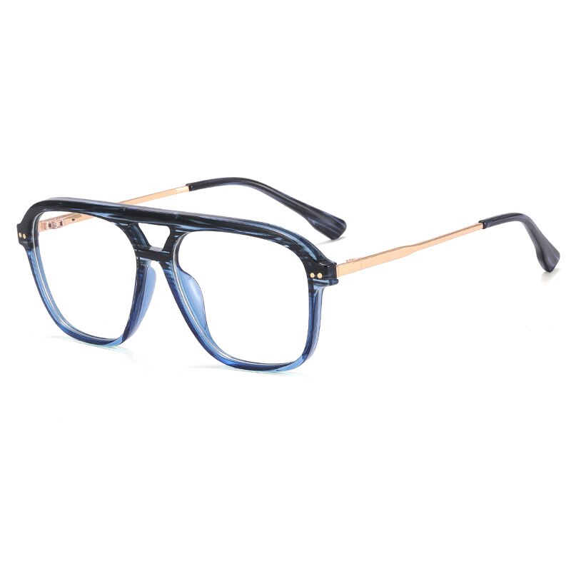 CCspace Unisex Full Rim Square Double Bridge TR90 Titanium Eyeglasses 56714 - Lightweight & Durable Glasses for Work, Reading & Fashion