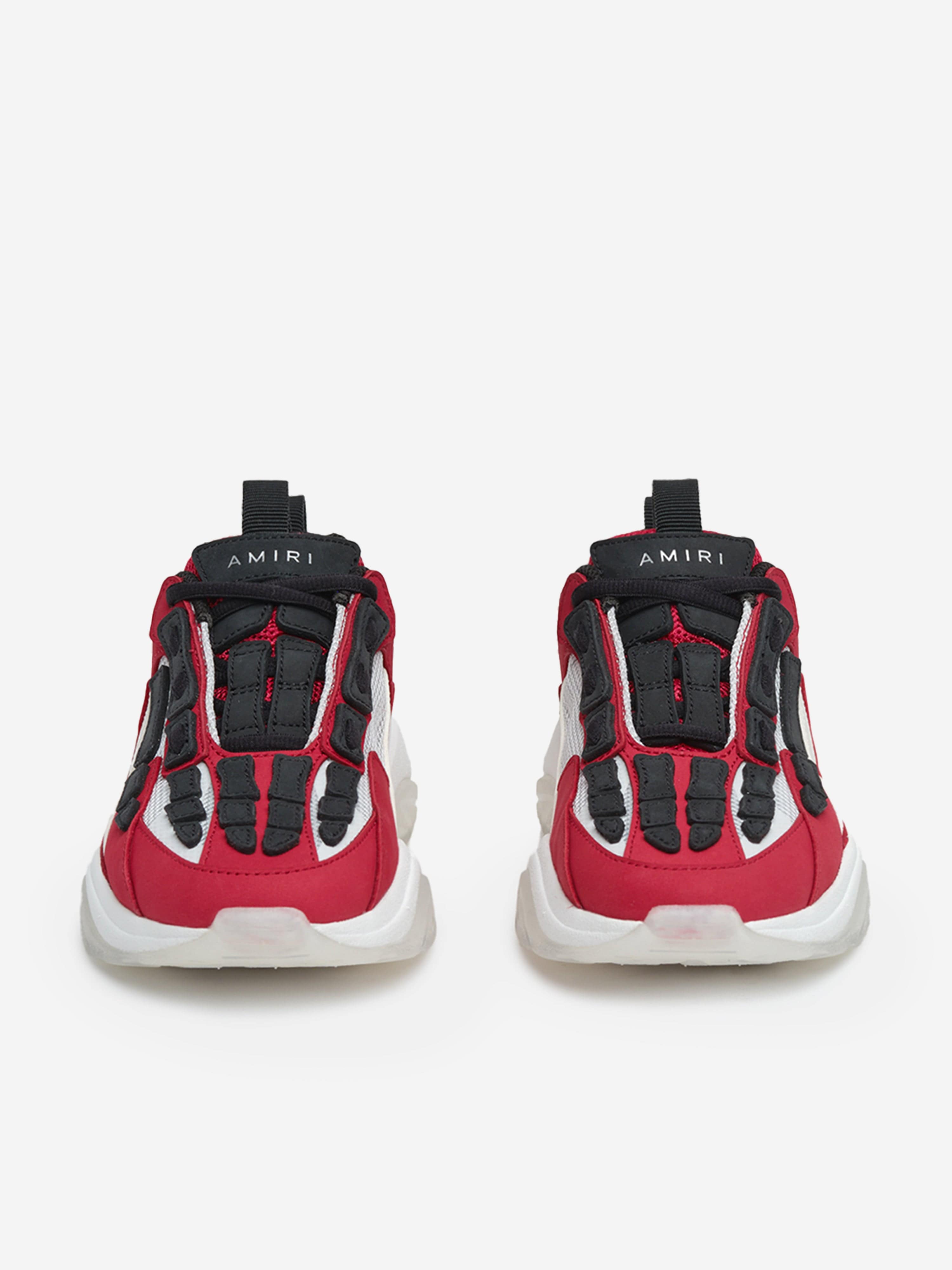 Amiri Kids Leather Bone Runner Sneakers - Red | Stylish & Comfortable Boys & Girls Athletic Shoes for Running, School & Casual Wear