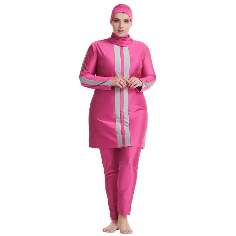 Modest Plus Size Burkinis Swimwear Set for Muslim Women - Full Coverage Islamic Swimsuits for Beach, Pool & Water Activities