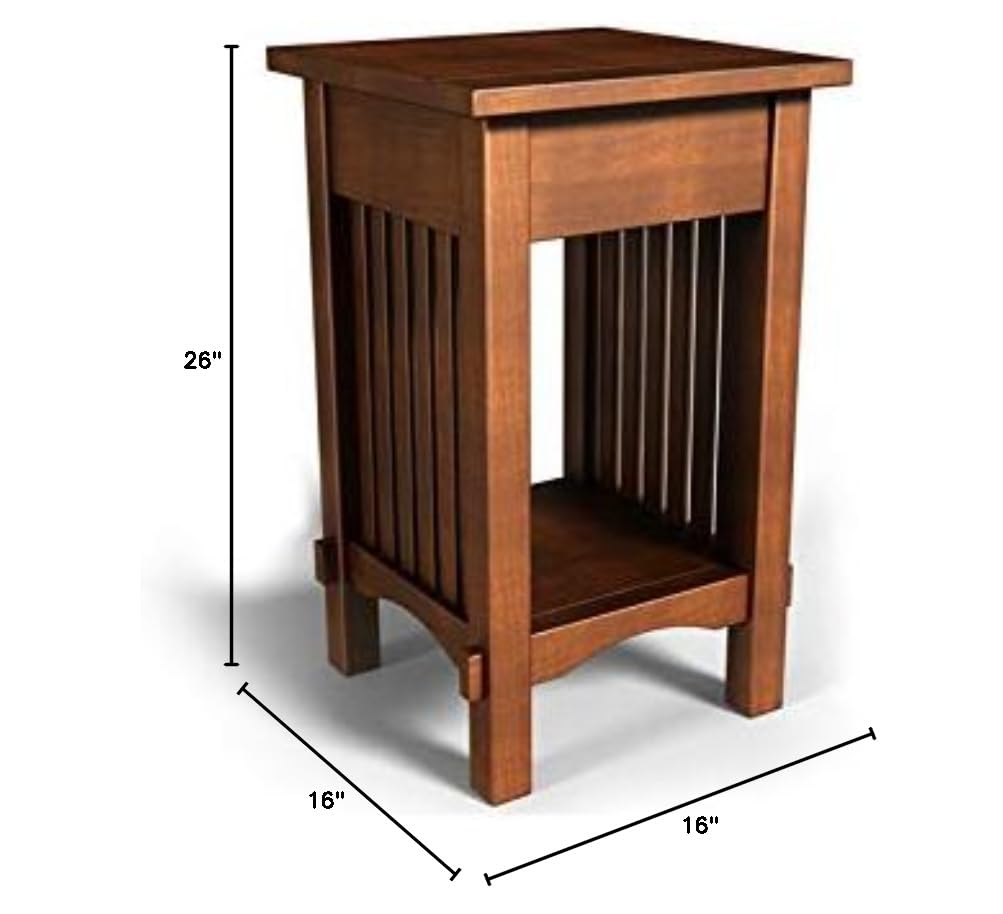Furniture of America Liverpool 1-Drawer End Table - Antique Oak Finish Nightstand for Bedroom, Living Room & Office - Compact Side Table with Storage Drawer