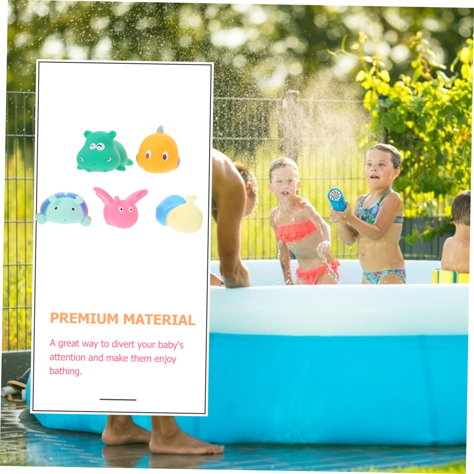 MUSISALY 5-Piece Cartoon Bathtub Toys Set for Kids - Fun Water Play Bath Toys for Toddlers & Children - Perfect for Bathtime, Pool, Beach & Outdoor Water Activities